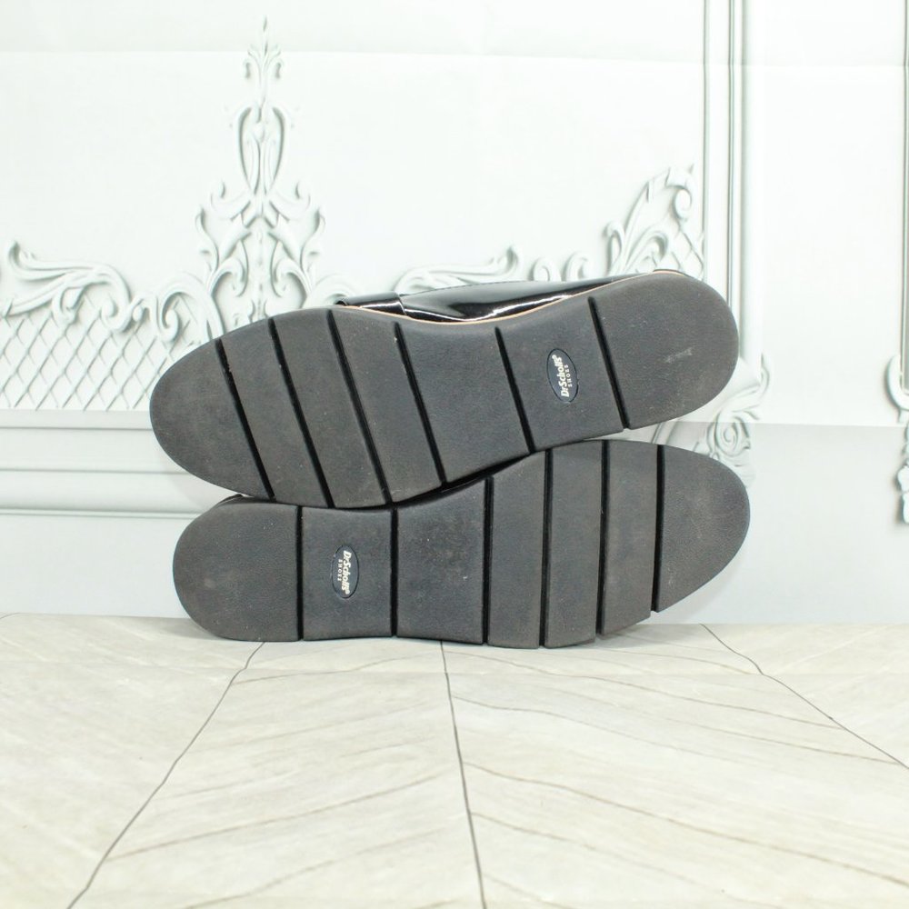 DR. SCHOLLS Black Leather Slides Slip On Flat Loafer Shoes Size 9 M - Picture 9 of 9
